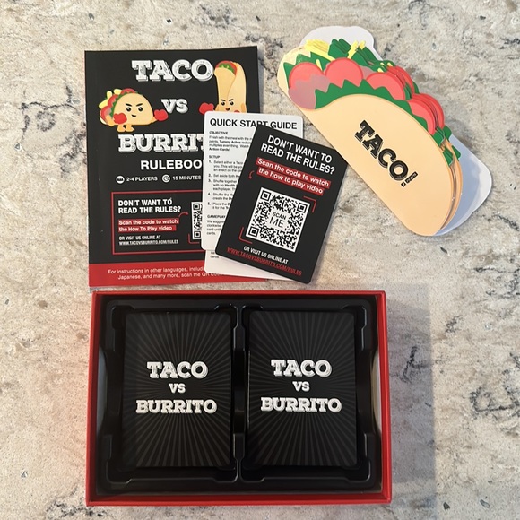 Taco Vs Burrito Card Game & Expansion Pack/Deck New In Box - Picture 9 of 10